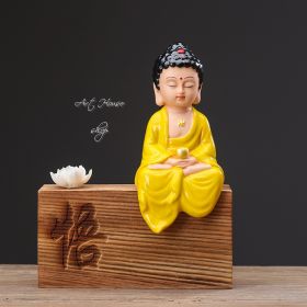 Tượng Phật Thiền Gốm Vàng  02