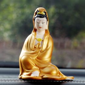 Tượng Phật Quan Thế Âm Gốm Sứ Áo Vàng